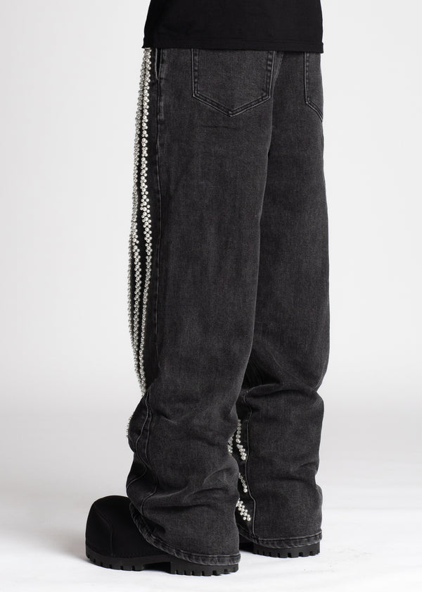 パンツ GUAPI IRON GREY STACKED ZIPPER DENIM Iron Grey Stacked Zipper Denim - Guapi Clothing