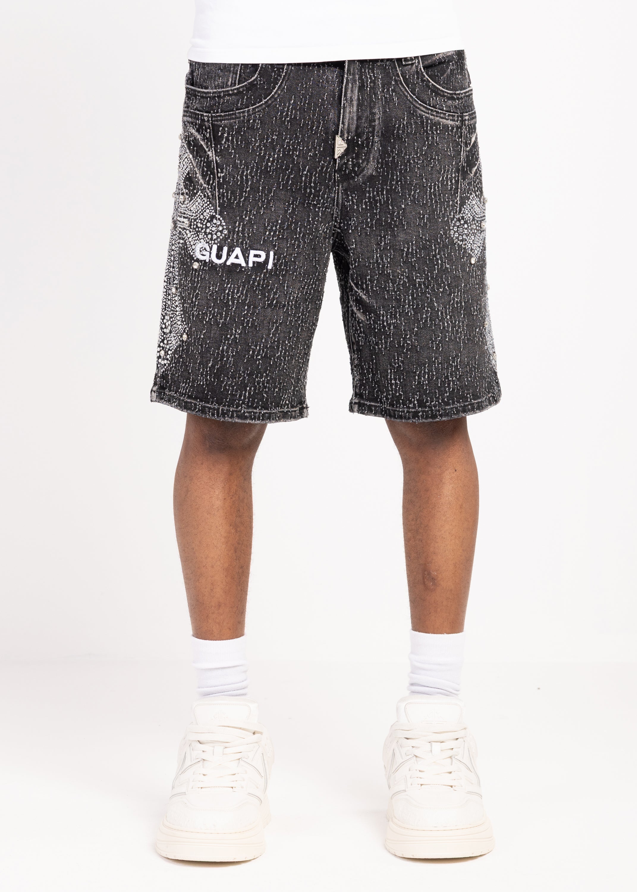 Vintage Black Distressed Denim Shorts – GUAPI CLOTHING FZ-LLC