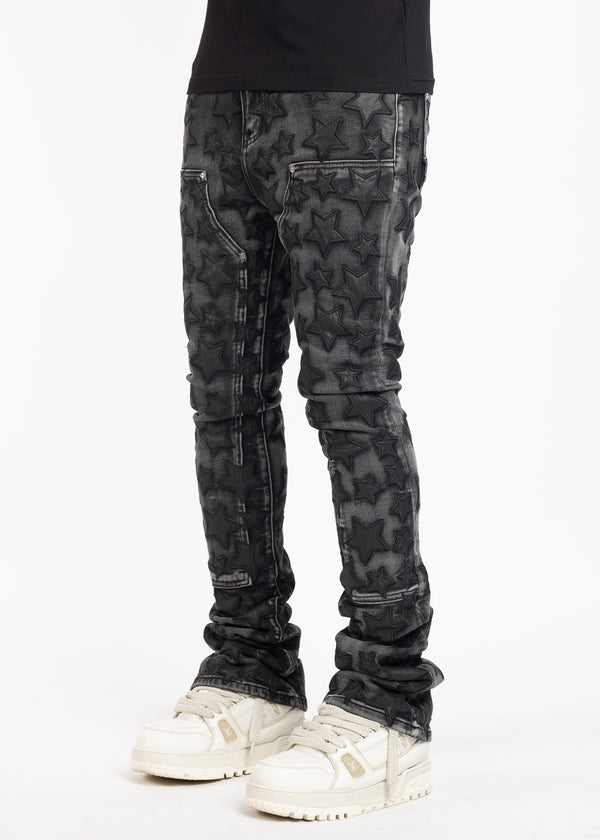 Obsidian Black Stars Denim - Guapi Clothing