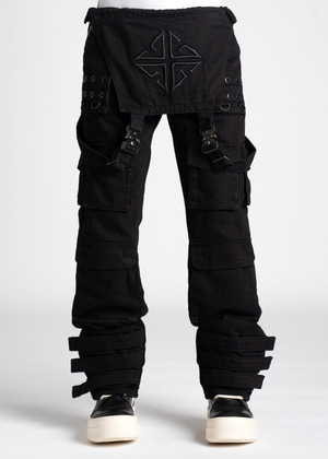 All Black Overall Baggy Denim