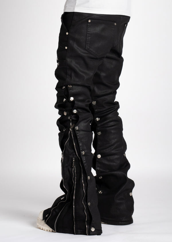 Obsidian Black Waxed Premium Denim - Guapi Clothing