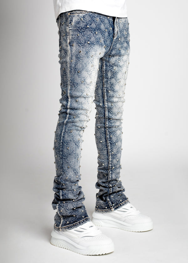 パンツ GUAPI MONOGRAM EMBELLISHED DENIM 30inch All Black Monogram Embellished Denim - Guapi Clothing