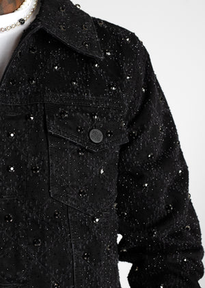 All Black Embellished Denim Jacket