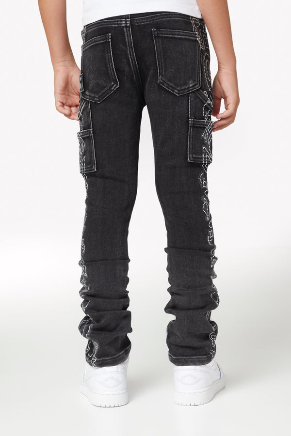 Vintage Black Paisley Kids Denim - Guapi Clothing