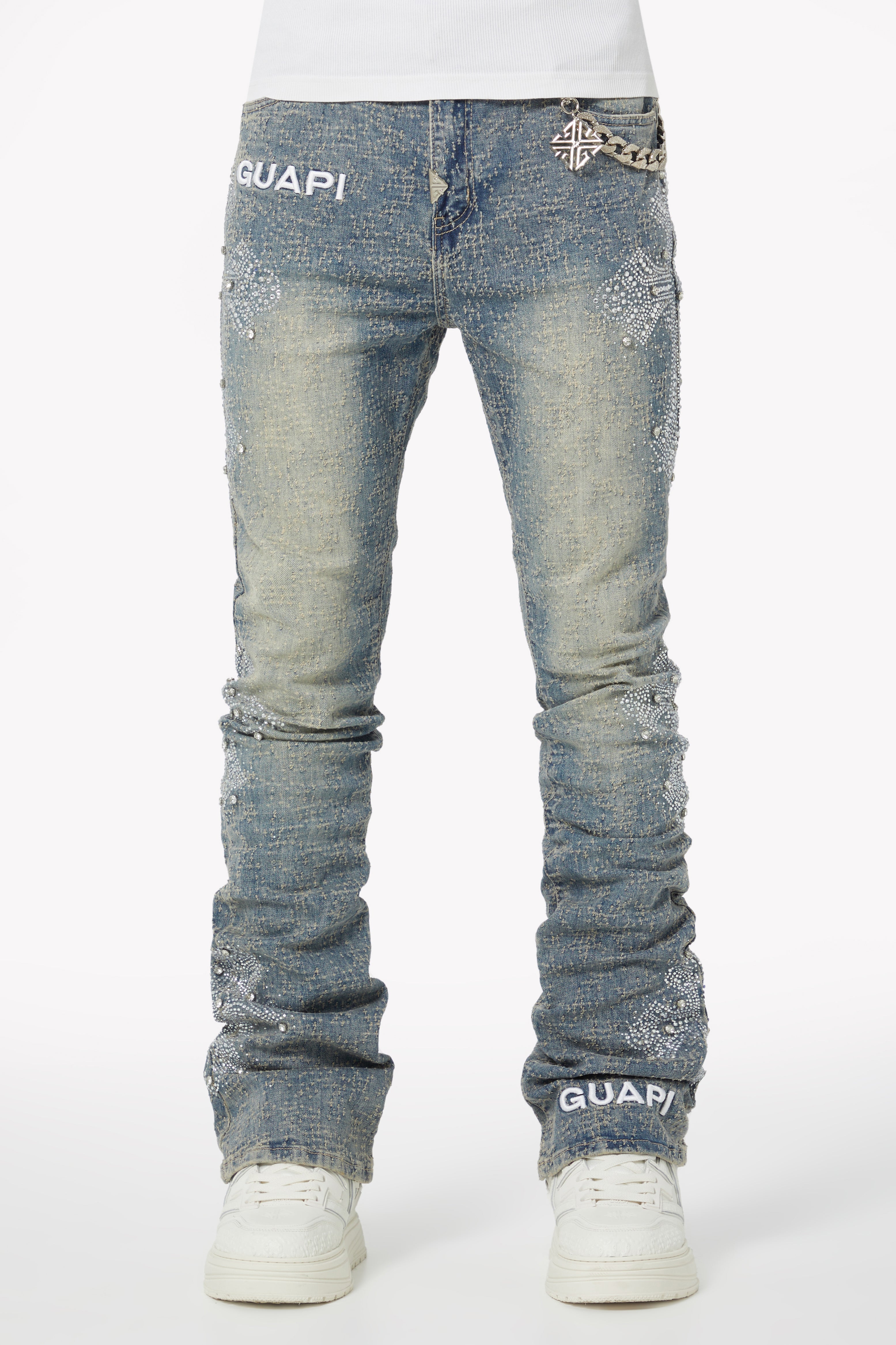 Vintage Blue Distressed Cross Denim – Guapi Clothing