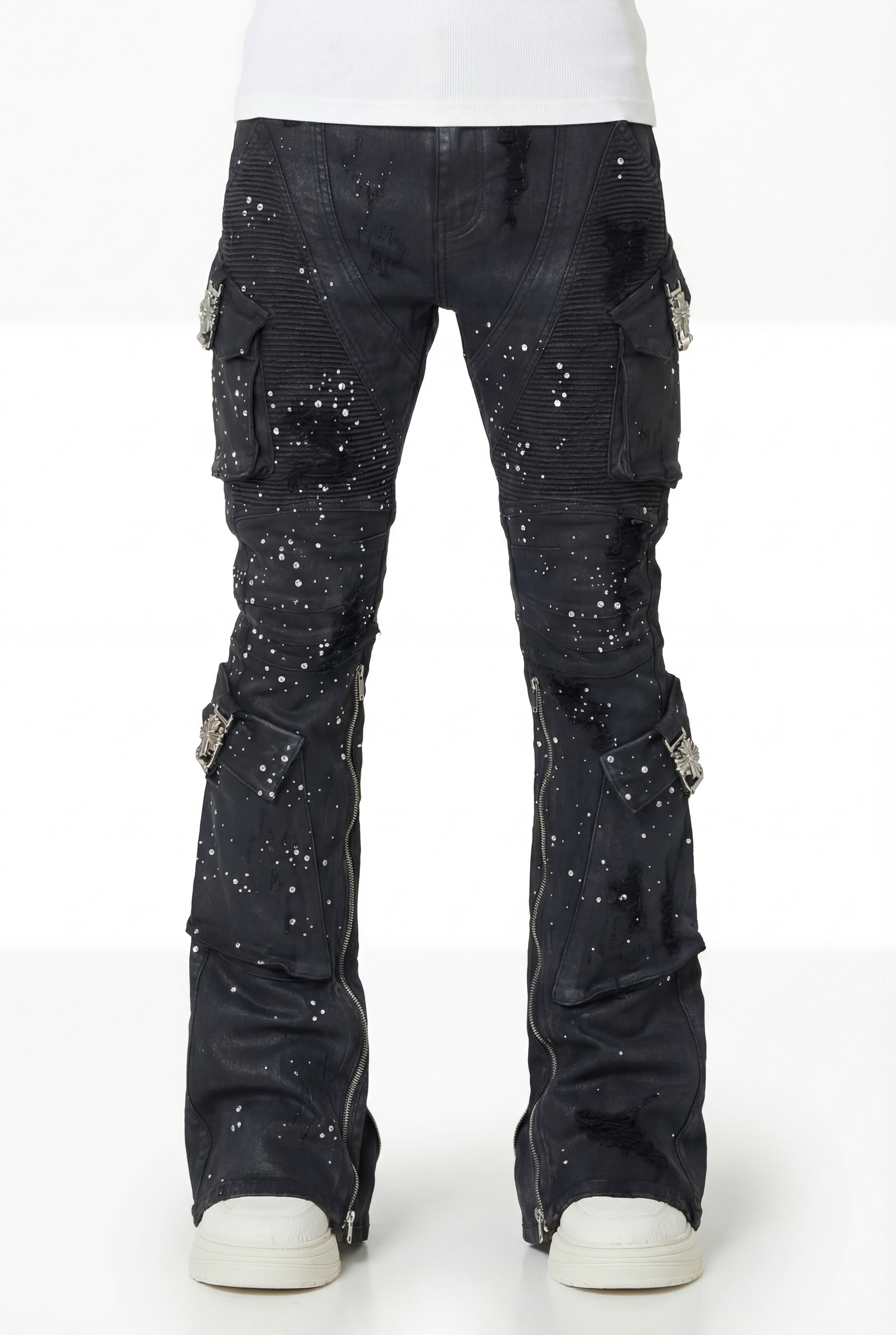 Embellished Black Ops Waxed Denim – GUAPI CLOTHING FZ-LLC