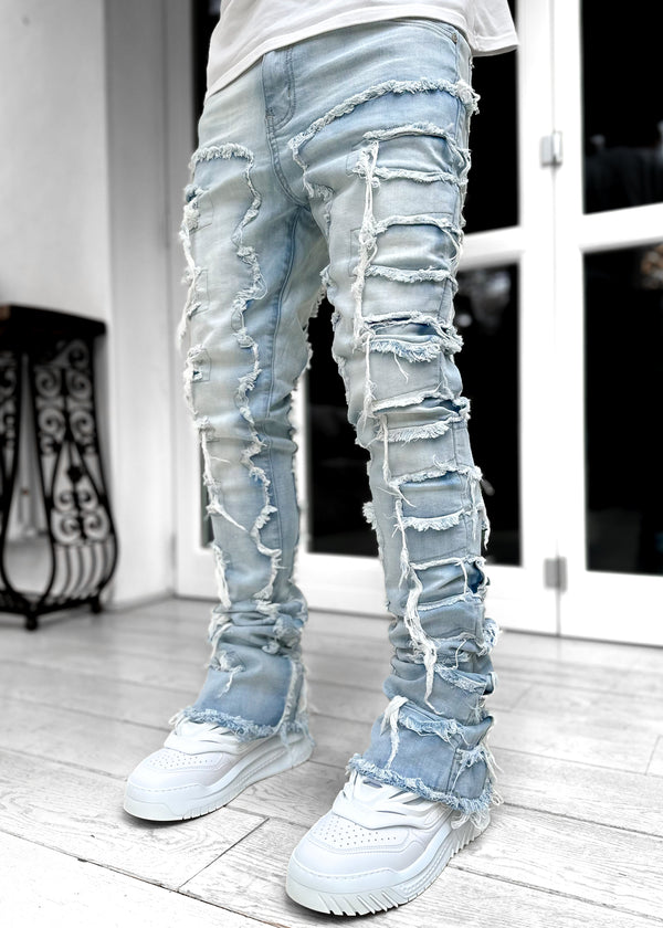 Steel Blue Stacked Denim Guapi Clothing