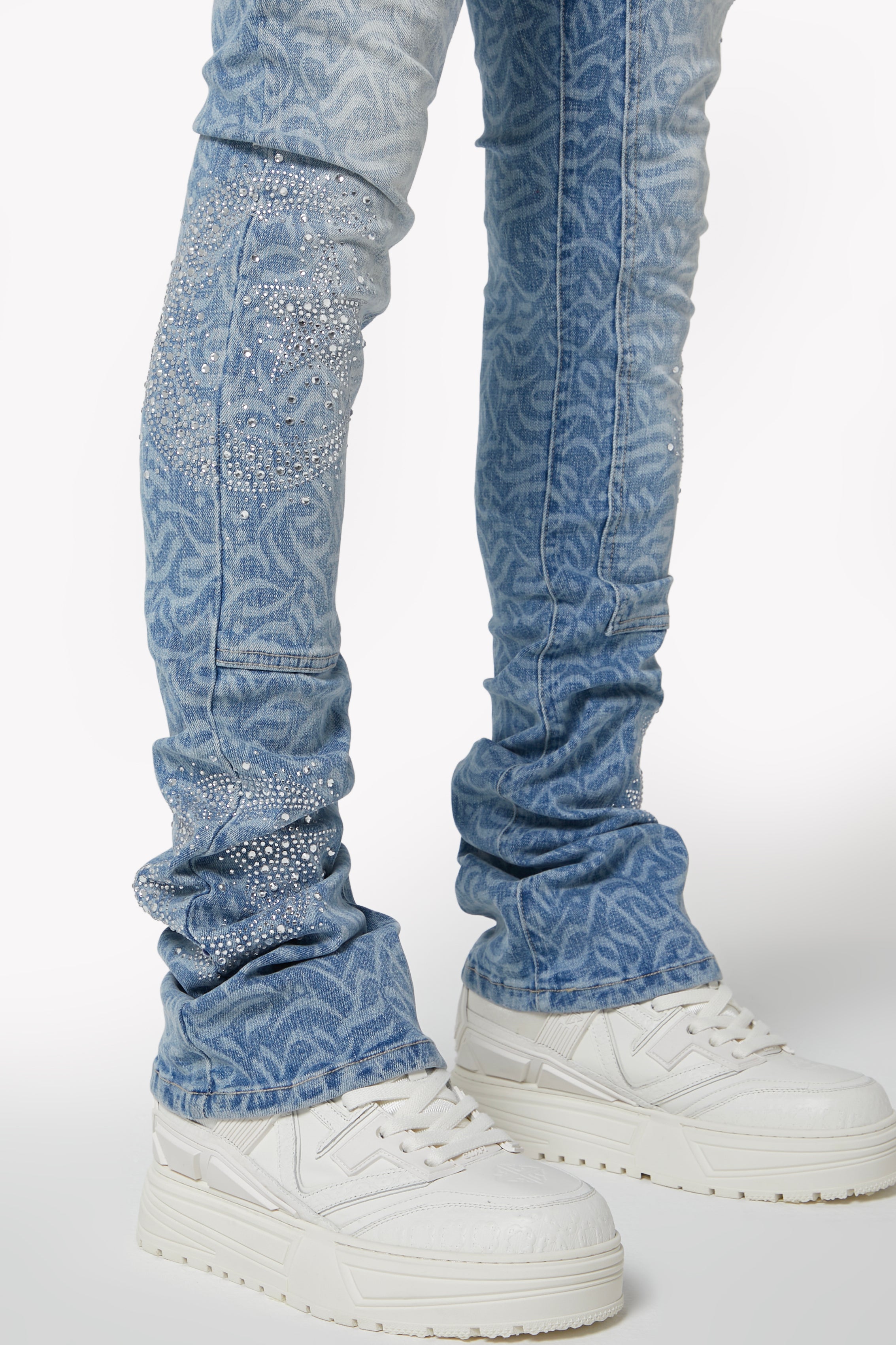 Aqua Blue Calligraphy Denim – GUAPI CLOTHING FZ-LLC