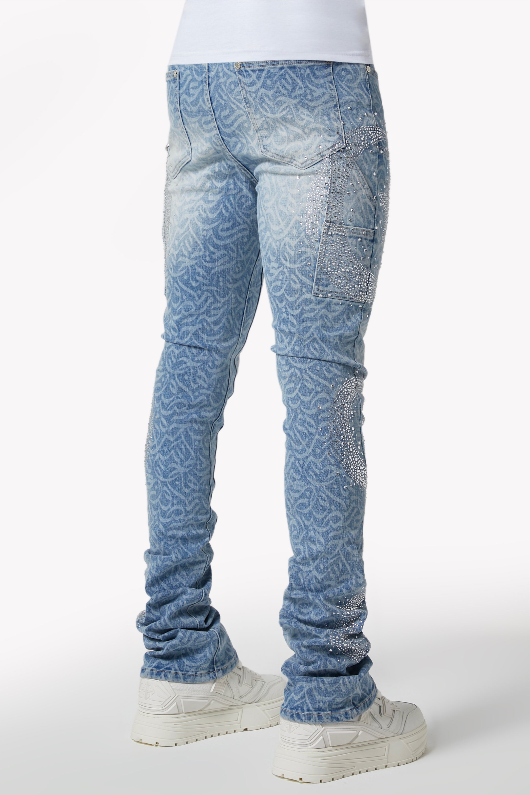 Aqua Blue Calligraphy Denim – GUAPI CLOTHING FZ-LLC