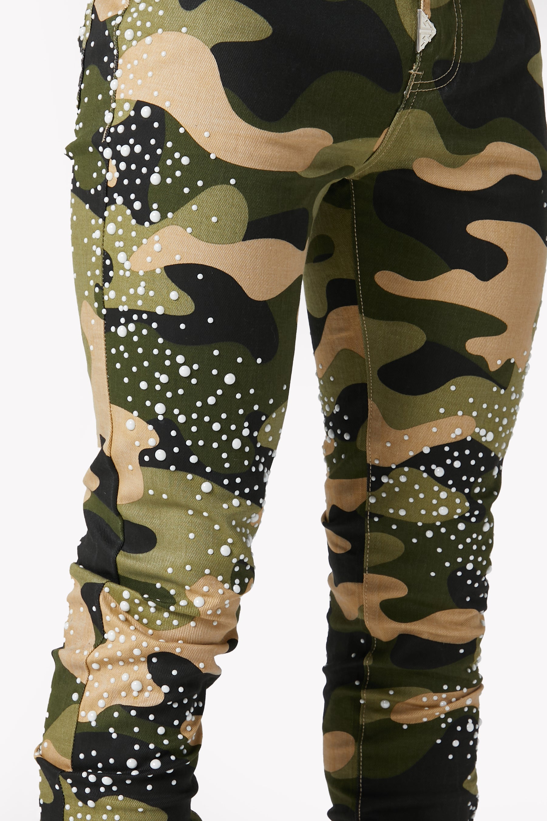 Camo Pearls Embellished Denim – Guapi Clothing