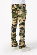 Camo Pearls Embellished Denim