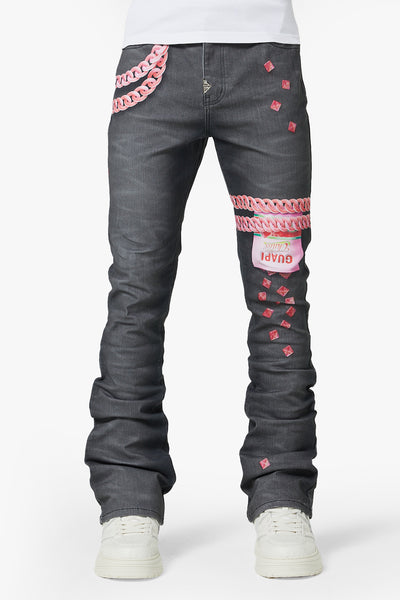 国内入手困難】GUAPI DISTRESSED ROSE DENIM Guapi Men's French Rose Stack Denim Jeans