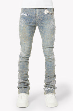 【新品】GUAPI VINTAGE GREY PIERCING DENIM Guapi Iron Grey Embellished Denim - Probus