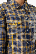 ネイビーゴールドクロップドフランネル