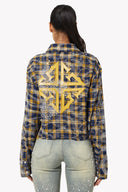 ネイビーゴールドクロップドフランネル