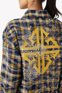 ネイビーゴールドクロップドフランネル