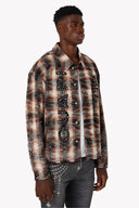 Mocha Rhinestone Flannel