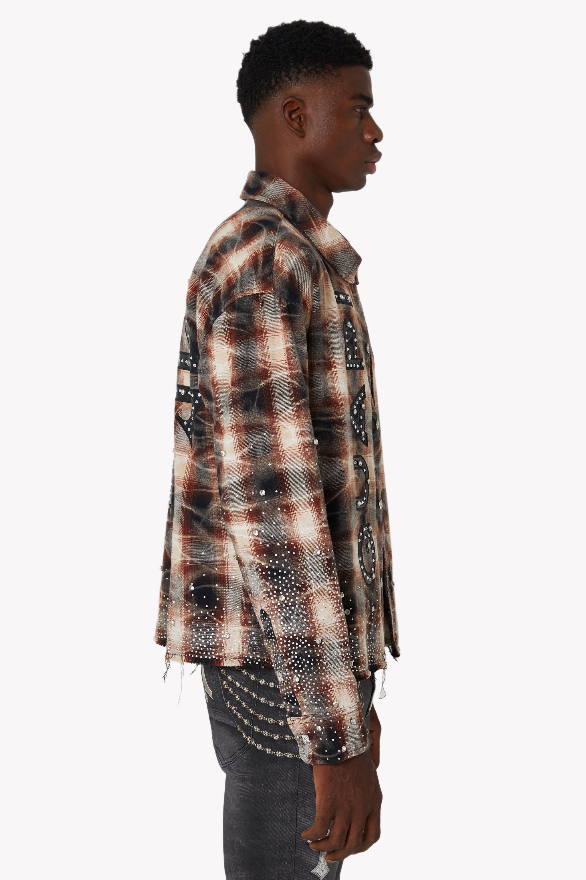 Mocha Rhinestone Flannel
