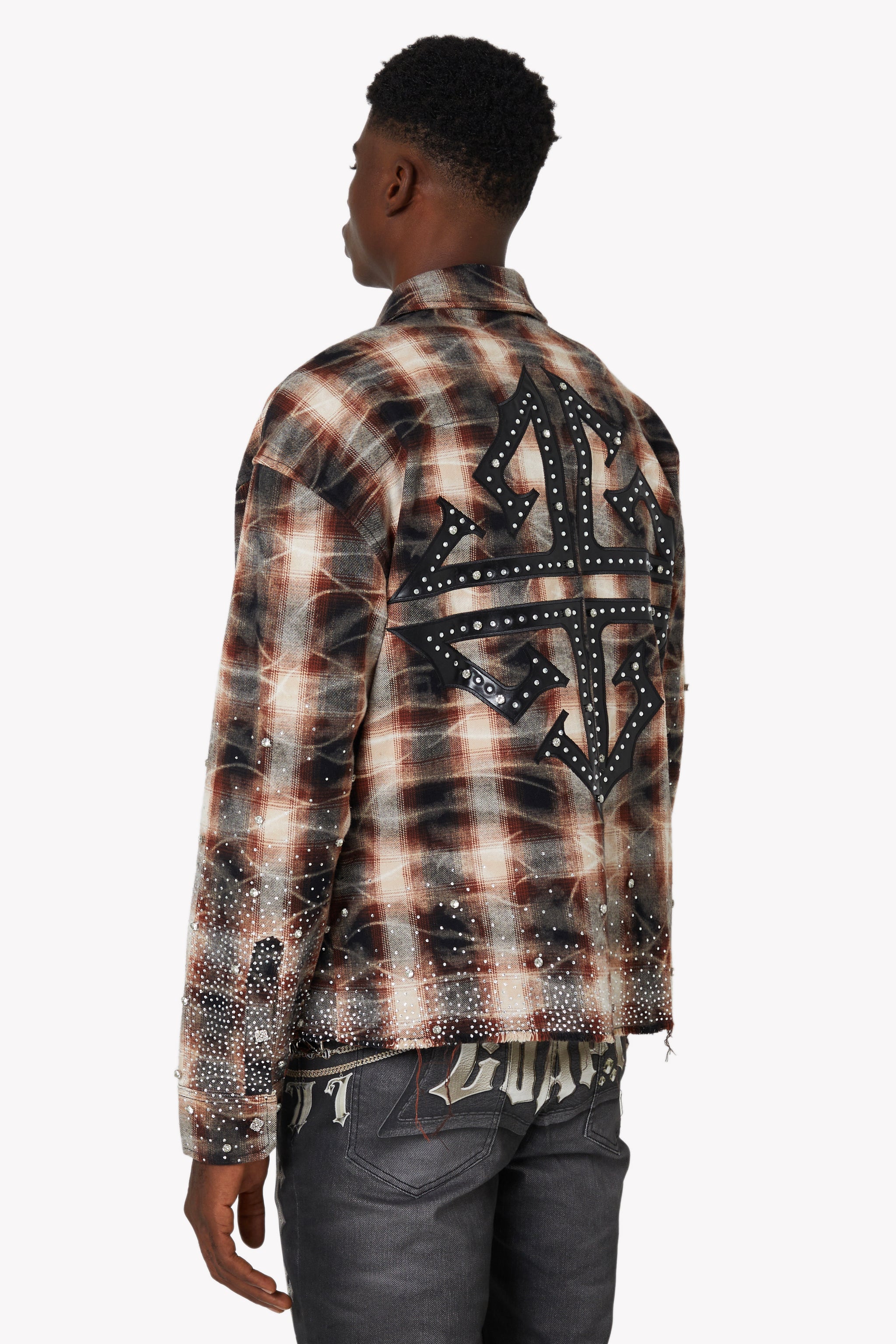 Mocha Rhinestone Flannel
