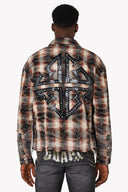 Mocha Rhinestone Flannel