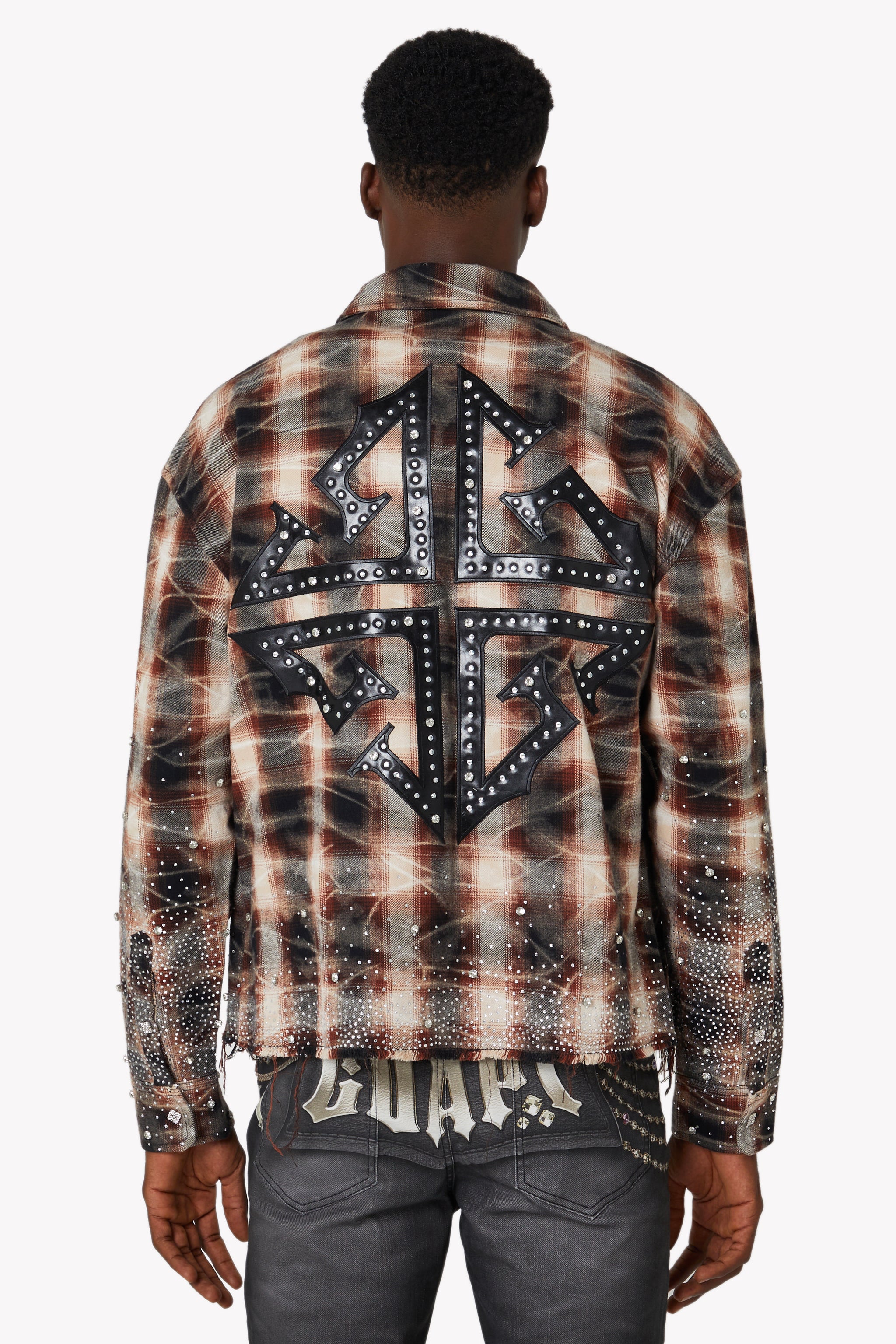Mocha Rhinestone Flannel