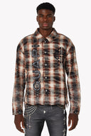 Mocha Rhinestone Flannel