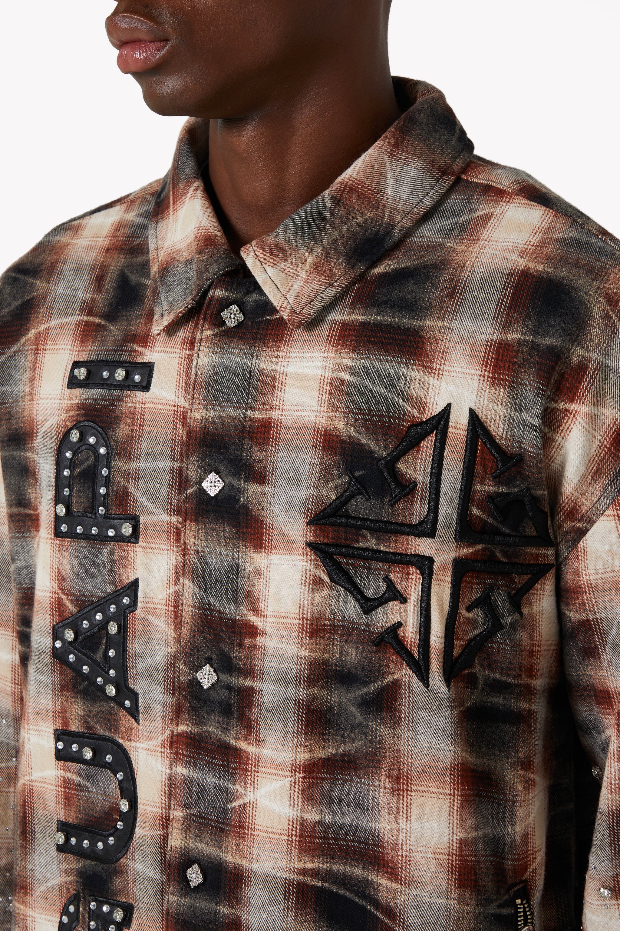 Mocha Rhinestone Flannel