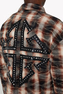 Mocha Rhinestone Flannel