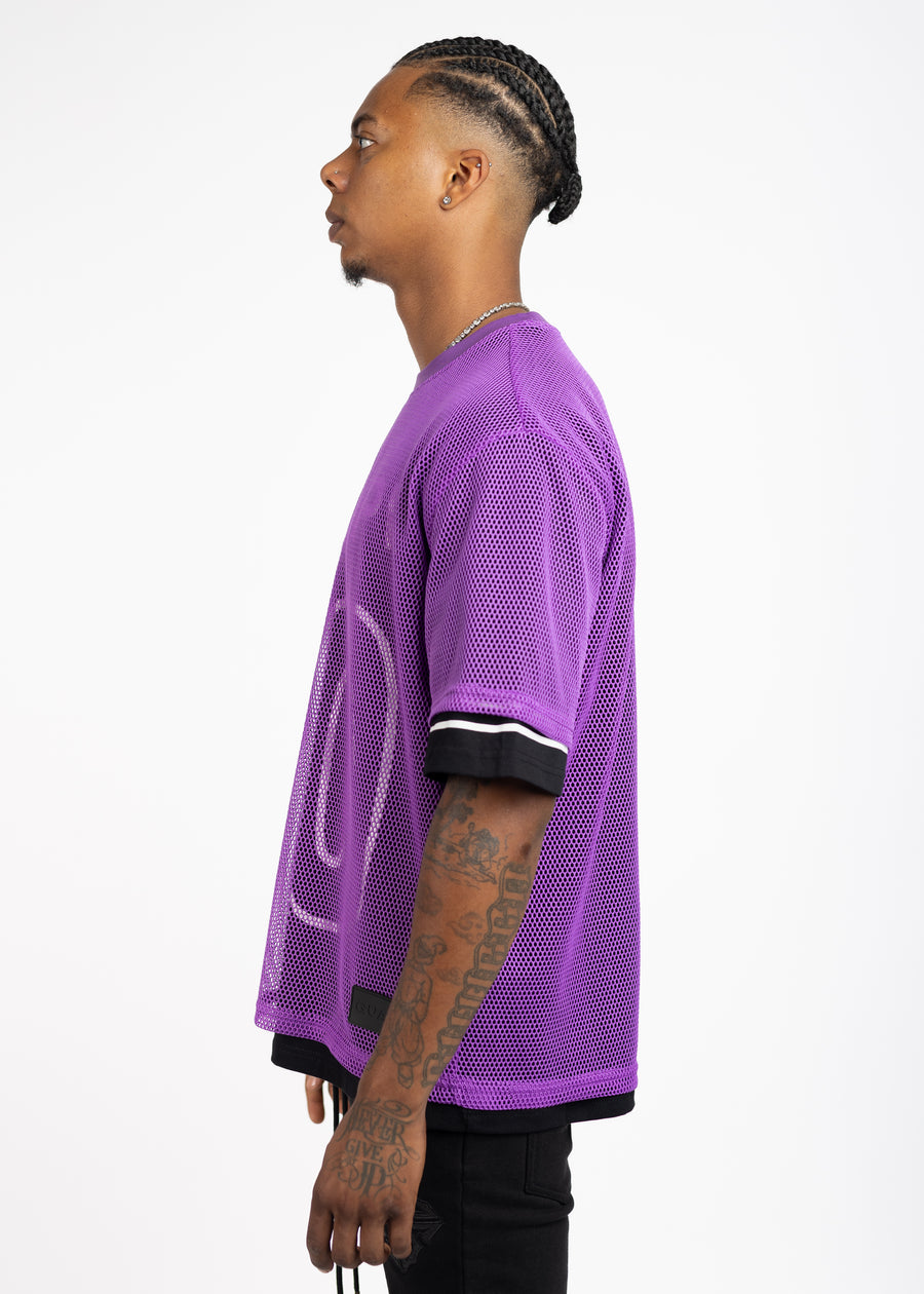 <tc>エレクトリックパープルメッシュフットボールTシャツ</tc>