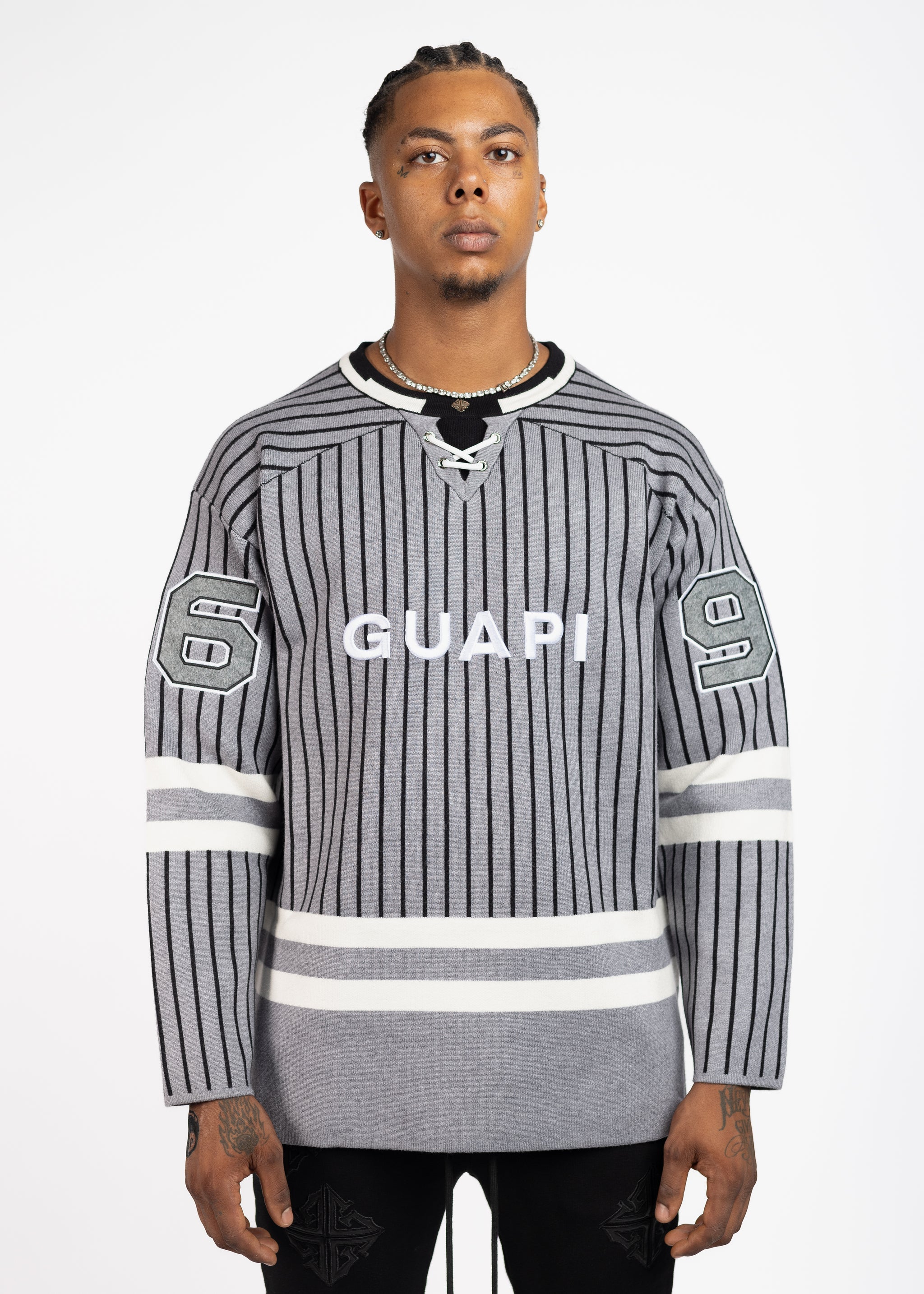 Shark Grey Knit Hockey Jersey Guapi Clothing