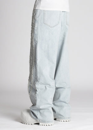 Aqua Blue Pearls Denim