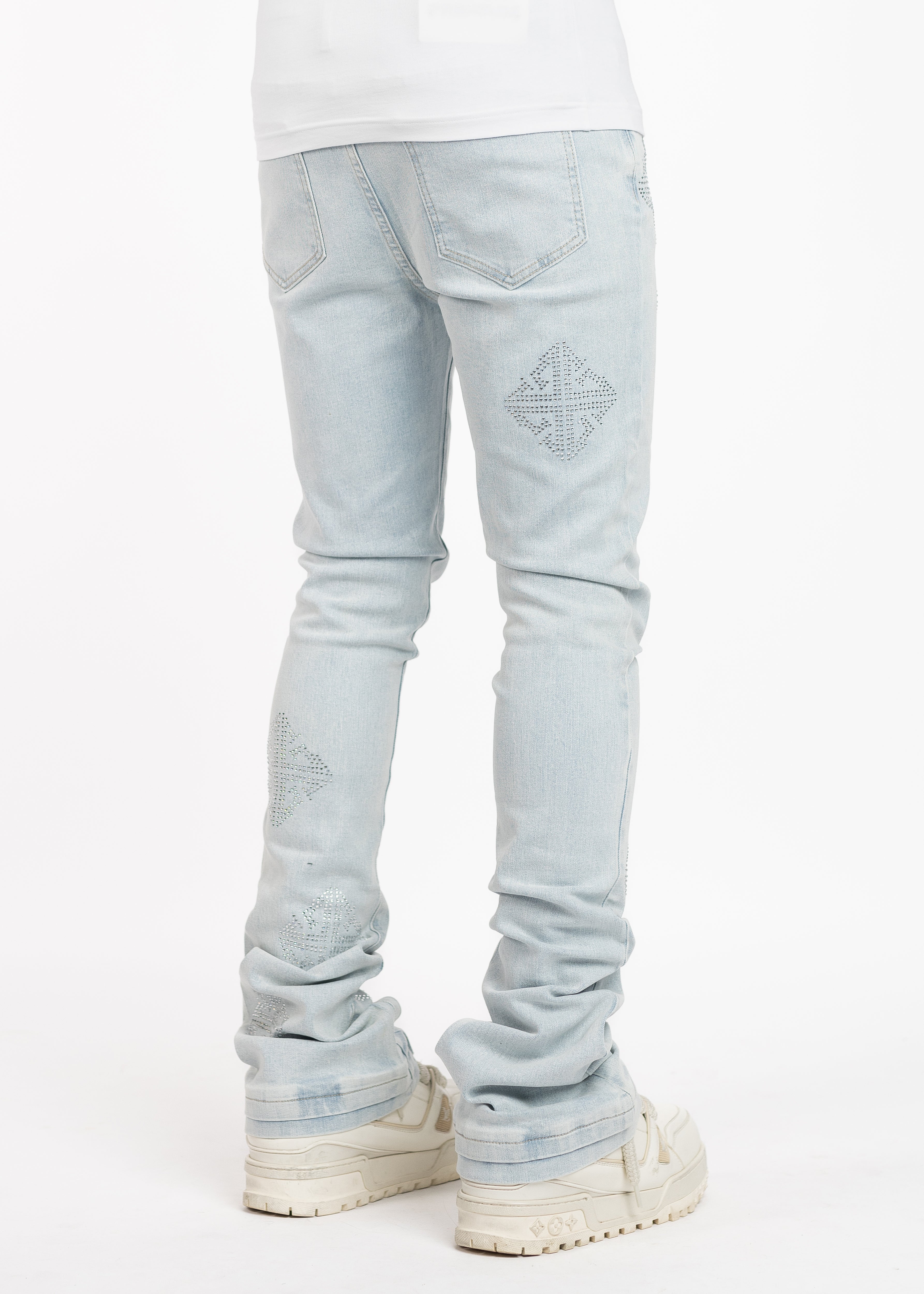 Aqua Blue Icon Embellished Denim – Guapi Clothing