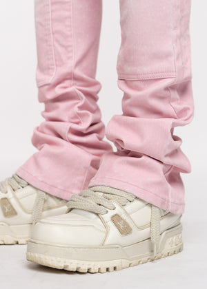 Velvet Pink Carpenter Stacked Denim