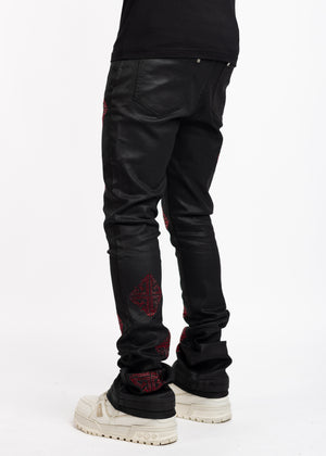 Obsidian Black Icon Embellished Denim V2