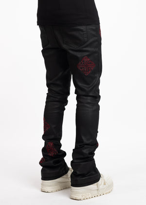 Obsidian Black Icon Embellished Denim V2