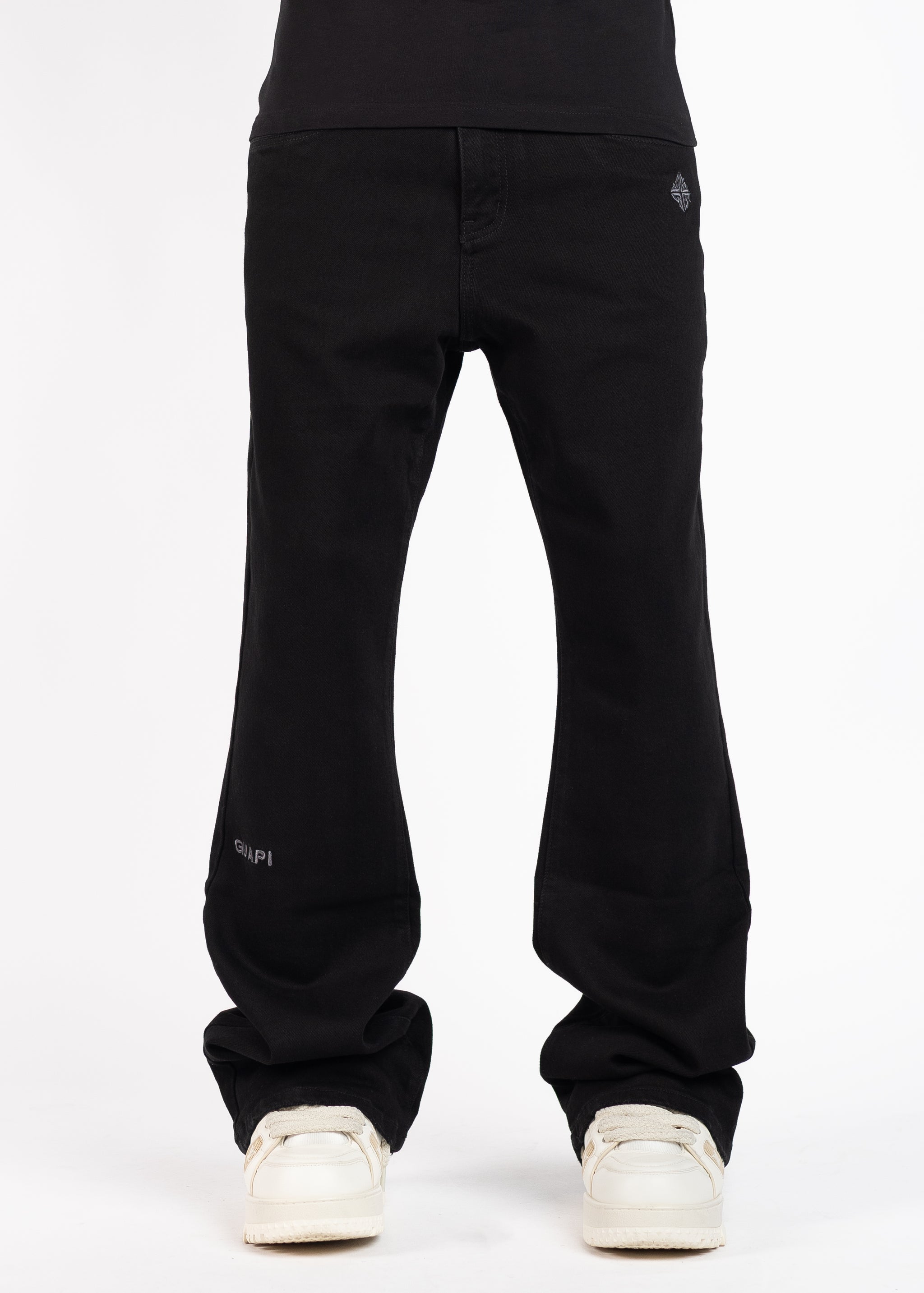 Obsidian Black Basics Flared Denim