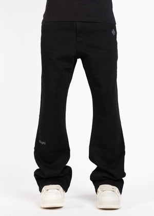 Obsidian Black Basics Flared Denim