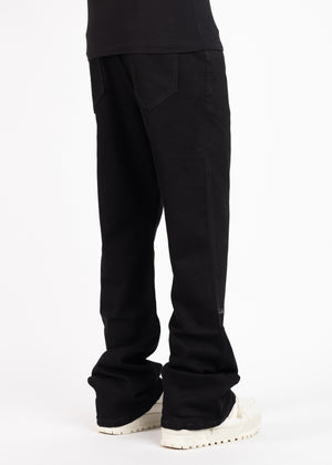 Obsidian Black Basics Flared Denim