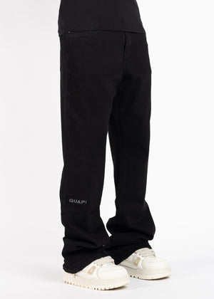 Obsidian Black Basics Flared Denim