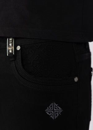 Obsidian Black Basics Flared Denim