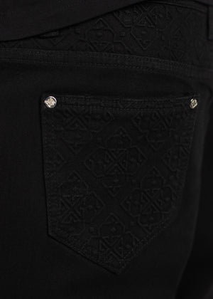 Obsidian Black Basics Flared Denim