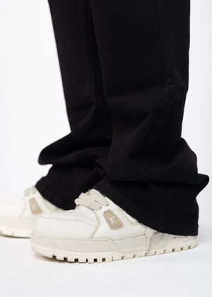 Obsidian Black Basics Flared Denim