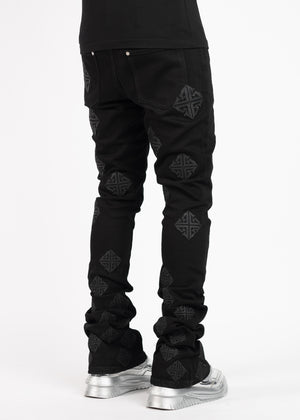 All Black Icon Stacked Denim