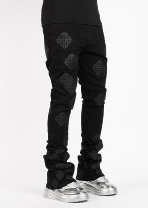 All Black Icon Stacked Denim