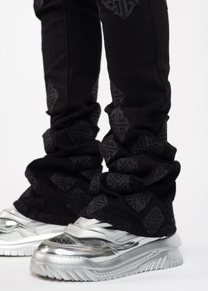 All Black Icon Stacked Denim