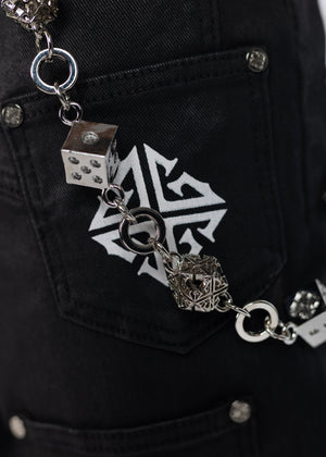 Obsidian Black Dice Flared Denim