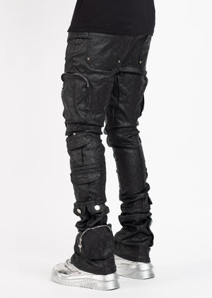 All Black Monogram Embellished Denim
