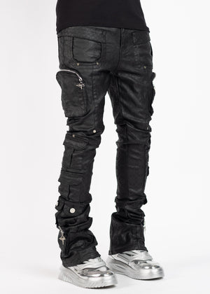 All Black Monogram Embellished Denim