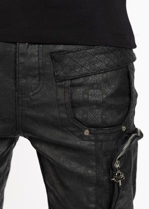 All Black Monogram Embellished Denim
