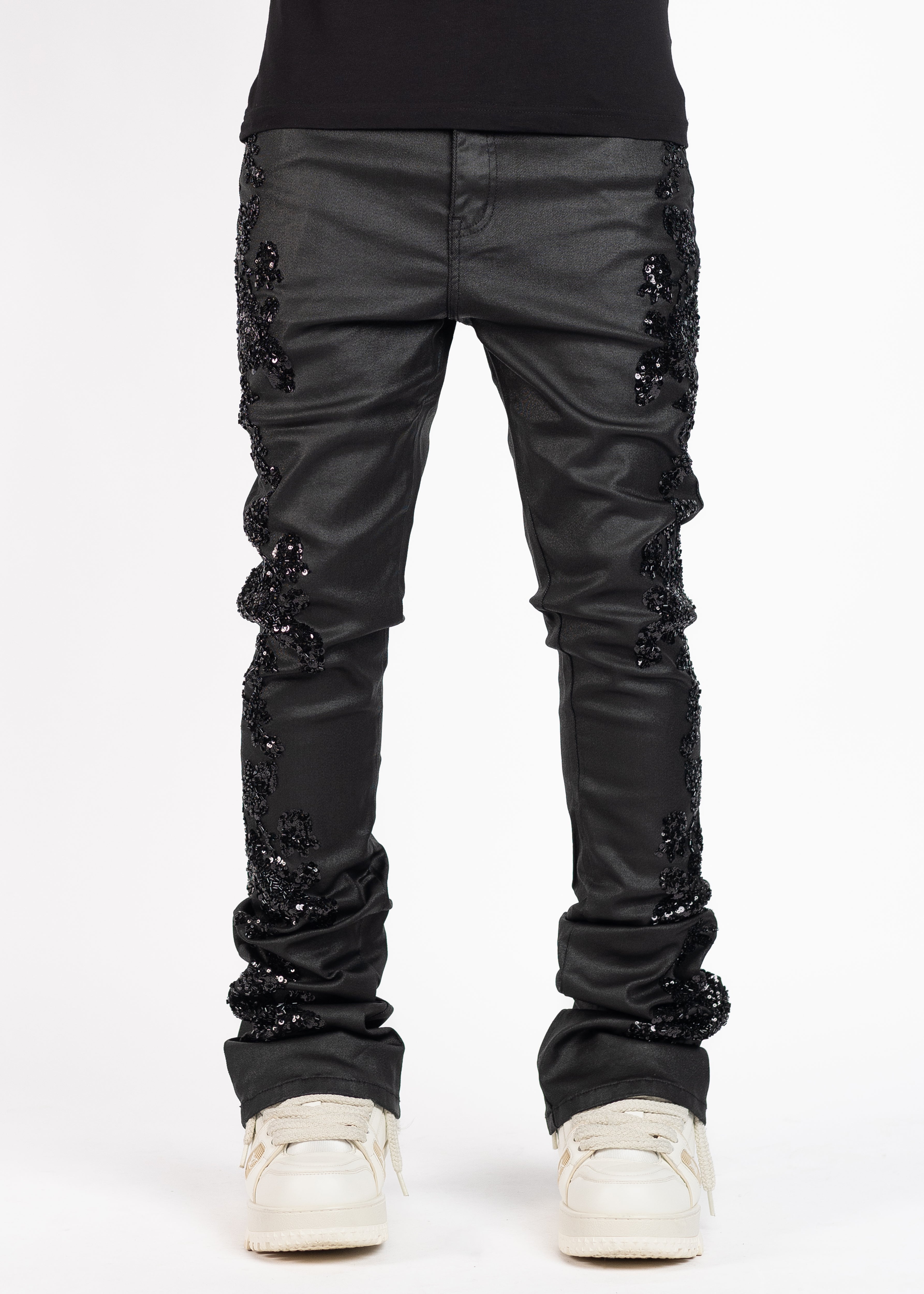 Vintage Blue Crosses Embellished Denim - Guapi Clothing